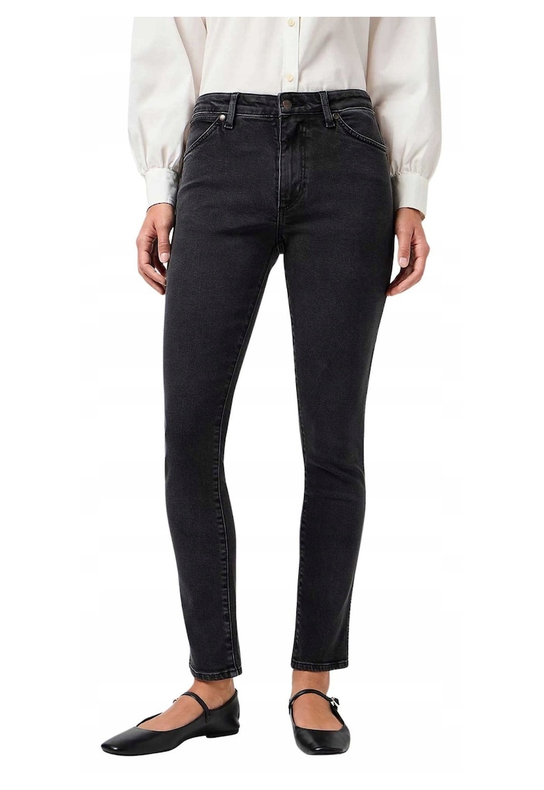 Blugi Dama - Sienna - Slim Fit - Talie Medie - 5 Buzunare - Fermoar - Lungi - Bumbac - W29-L34 US - Negru