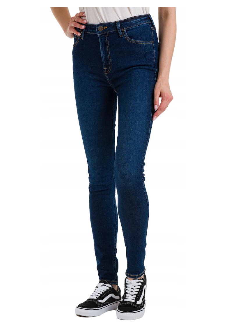 Blugi Dama - Ivy - Skinny Fit - Talie Inalta - 5 Buzunare - Fermoar - Lungi - Bumbac - W28-L33 US - Albastru