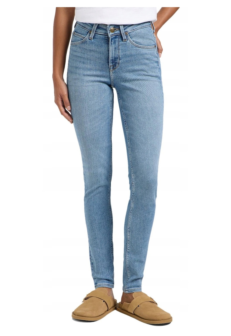 Blugi Dama - Scarlett High - Skinny Fit - Talie Inalta - 5 Buzunare - Fermoar - Lungi - Bumbac - W30-L31 US - Albastru
