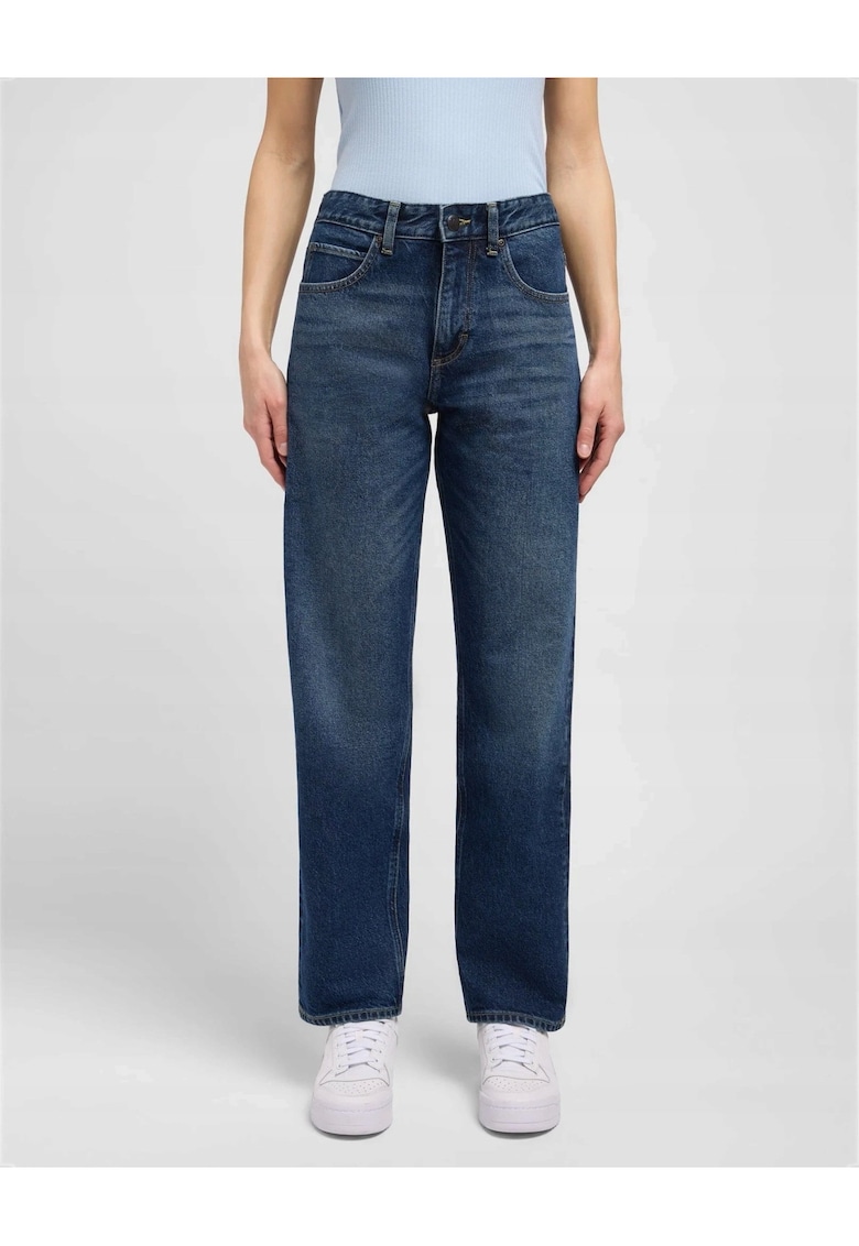 Blugi Dama - Rider - Boyfriend - Talie Medie - 5 Buzunare - Fermoar -dwqf Lungi - Bumbac - Albastru - Albastru