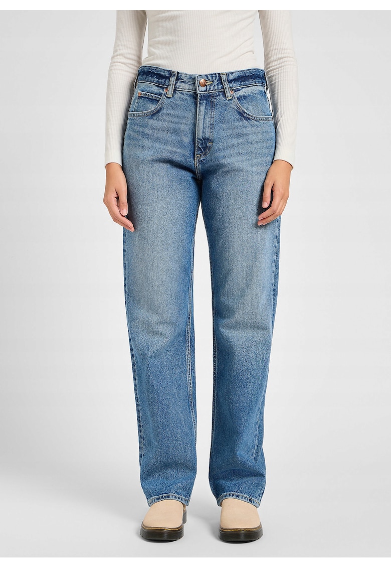 Blugi Dama - Rider - Straight Fit - Talie Medie - 5 Buzunare - Fermoar - Lungi - Bumbac - W31-L29 US - Albastru