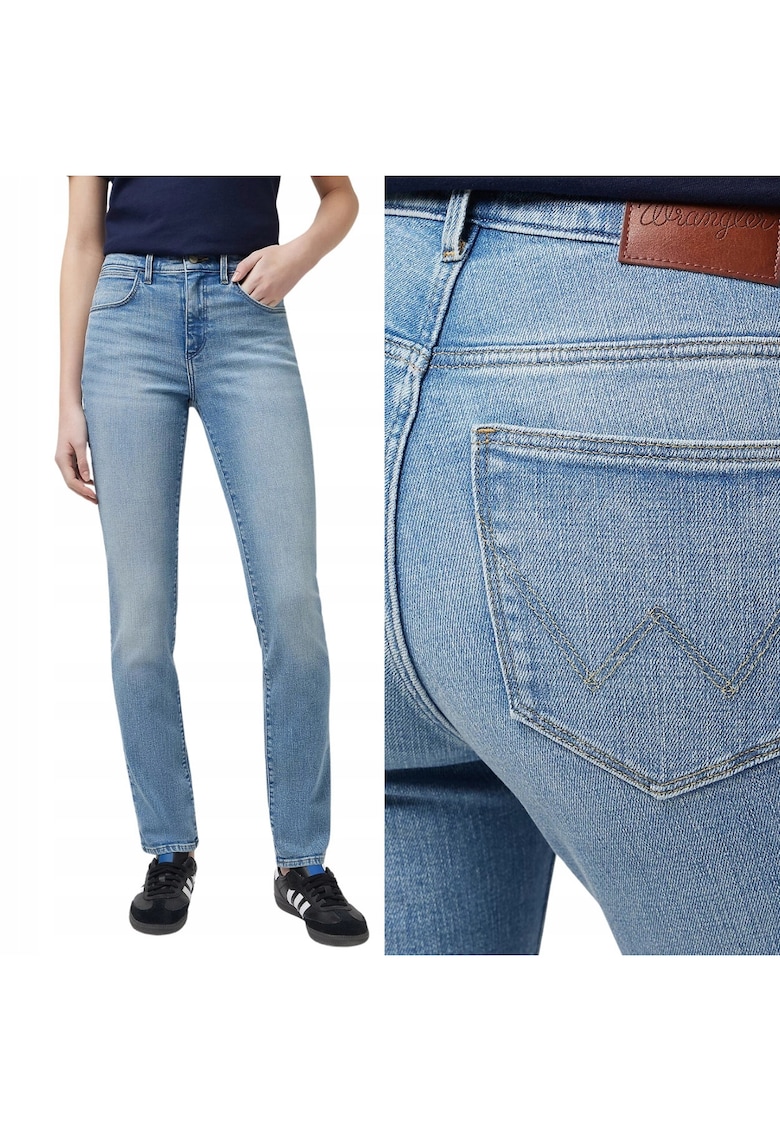 Blugi Dama - Slim - Slim Fit - Talie Medie - 5 Buzunare - Fermoar - Lungi - Bumbac - Albastru - Albastru