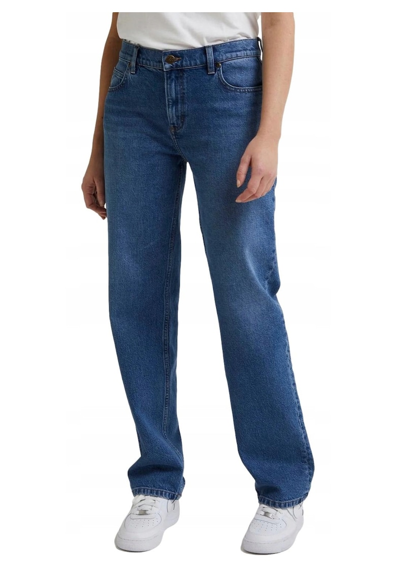 Blugi Dama - Jane - Straight Fit - Talie Medie - 5 Buzunare - Fermoar - Lungi - Bumbac - W31-L31 US - Albastru