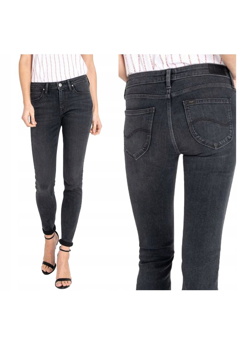 Blugi Dama - Scarlett - Skinny Fit - Talie Medie - 5 Buzunare - Fermoar - Lungi - Bumbac - W26-L33 US - Gri