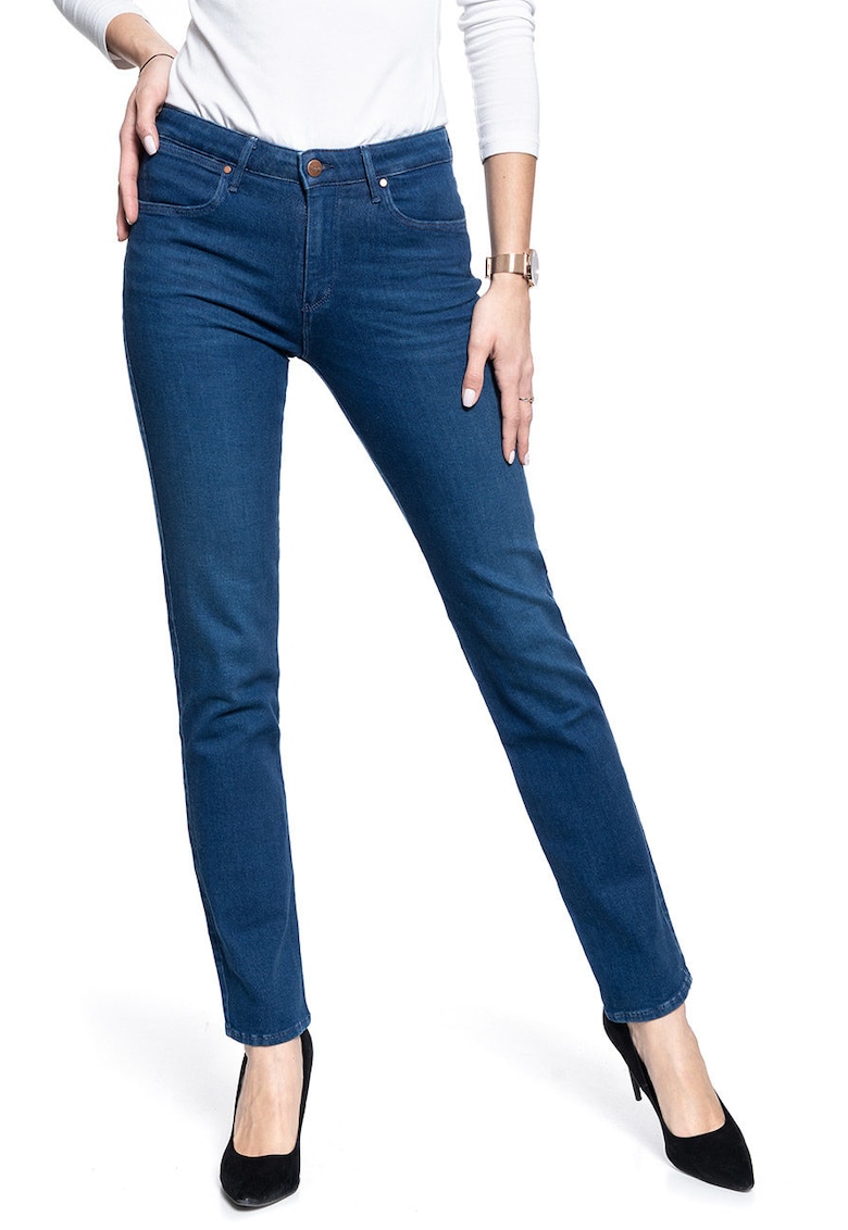 Blugi Dama - Skinny - Skinny Fit - Talie Medie - 5 Buzunare - Fermoar - Lungi - Bumbac - S INTL - Albastru