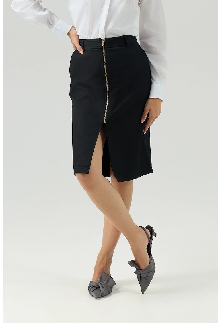 Fusta cu fermoar Golden Secrets - Negru