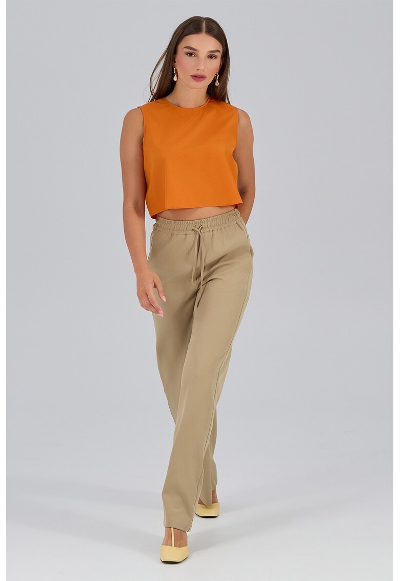 Pantaloni cu talie ajustabila Pogo - Maro camel