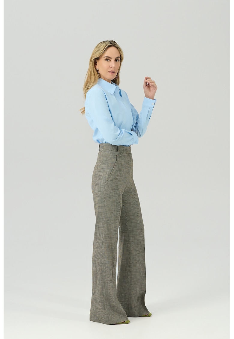 Pantaloni evazati Tempo - Negru/Maro camel
