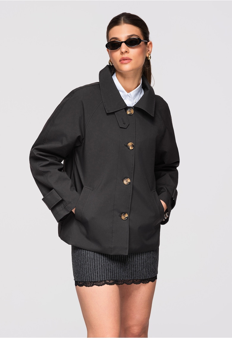 Palton de tranzitie OW-COLC-0118 - Negru