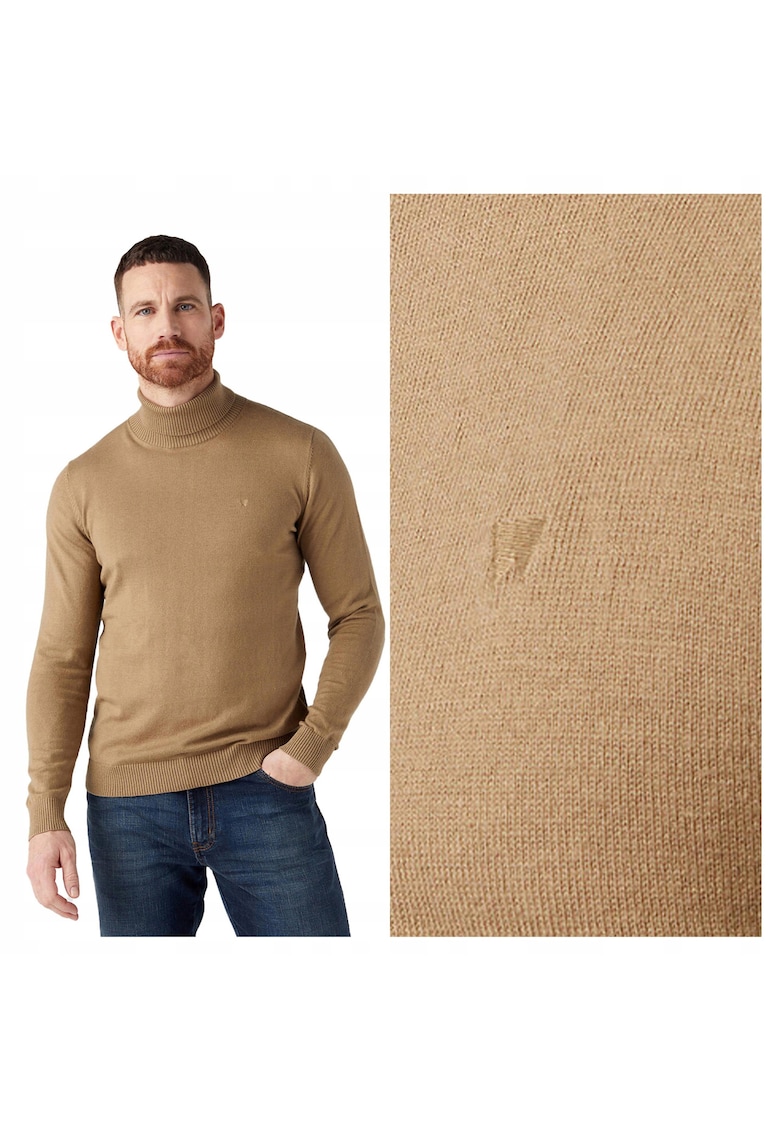 Pulover Barbati - Lead Grey - Regular Fit - Fara Inchidere - Decolteu Rotund - Maneci Lungi - Fara Buzunare - Bumbac - 2XL INTL - Bej