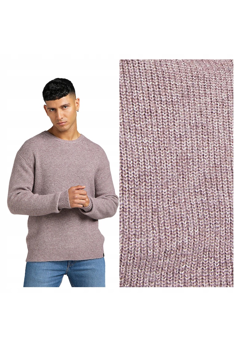 Pulover Barbati - Lee Seasonal Crew - Regular Fit - Fara Inchidere - Decolteu Rotund - Maneci Lungi - Fara Buzunare - Bumbac - Mov - Violet