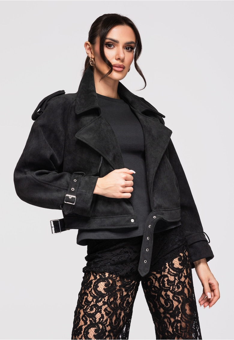 Jacheta de piele OW-JAFL-0112 - Negru