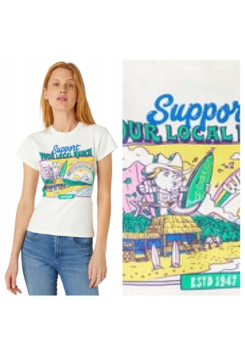 Tricou dama - Shrunken Band Tee - alb - Alb