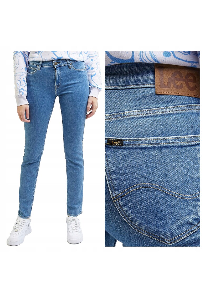 Blugi Dama - Elly - Straight Fit - Talie Medie - 5 Buzunare - Fermoar - Lungi - Bumbac - W28-L31 US - Albastru