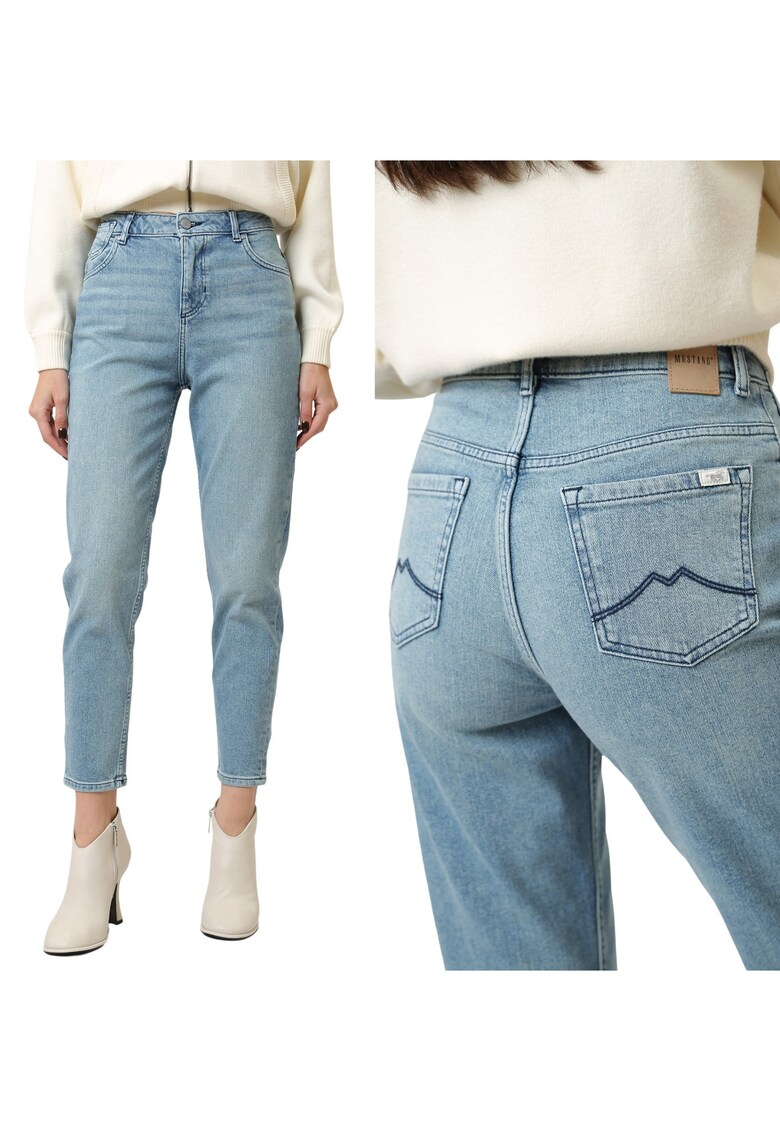 Blugi Dama - Crosby Relaxed Straight - Straight Fit - Talie Medie - 5 Buzunare - Fermoar - Lungi - Bumbac - W30-L30 US - Albastru