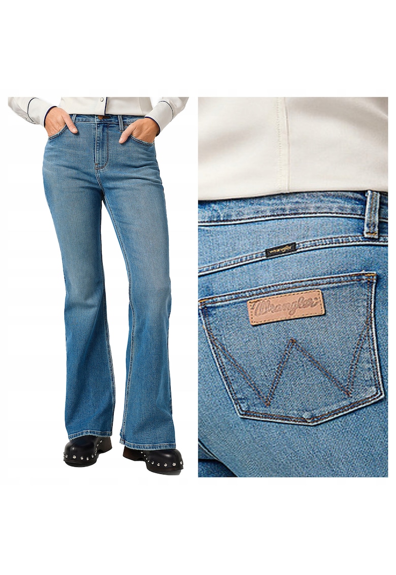 Blugi Dama - Fierce Flare - Bootcut - Talie Inalta - 5 Buzunare - Lungi - Fermoar - Bumbac - W27-L32 US - Albastru