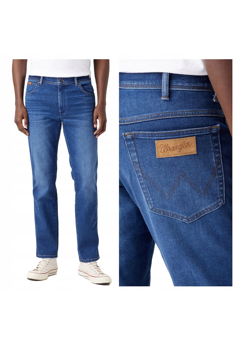 Blugi Dama - Texas Taper - Slim Fit - Talie Joasa - 5 Buzunare - Fermoar - Lungi - Bumbac - W31-L34 US - Albastru