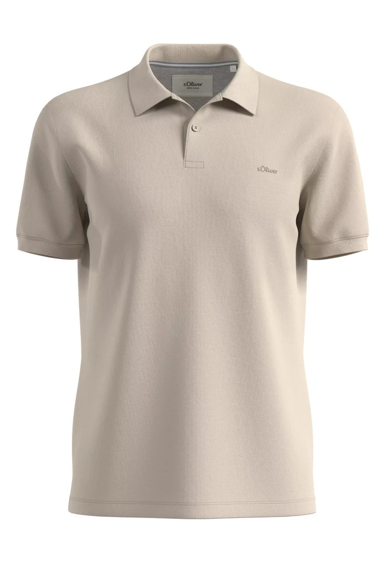 Big Sizes Tricou polo barbati big sizes - Regular fit din bumbac - Bej