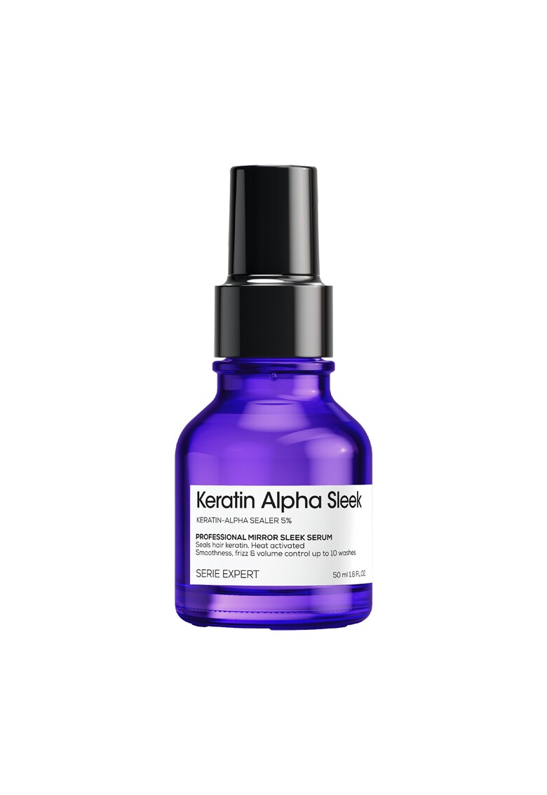 Serum profesional pentru par matasos L’Oreal Professionnel Serie Expert Keratin Alpha Sleek - pentru netezime & efect anti-electrizare - control asupra volumului - par stralucitor - protectie termica - cu Keratin-Alpha Shaper & lanturi de aminoacizi - 50