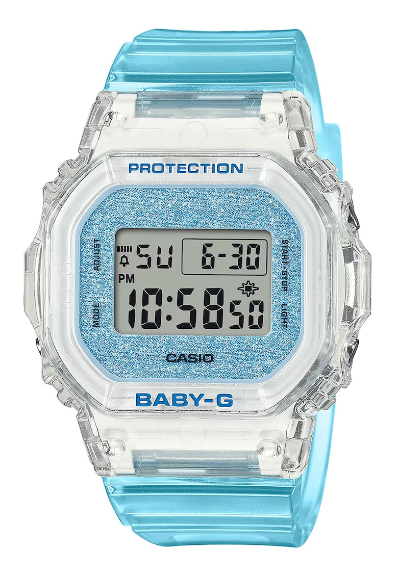 Ceas unisex digital cu functii multiple Baby-G - Albastru deschis