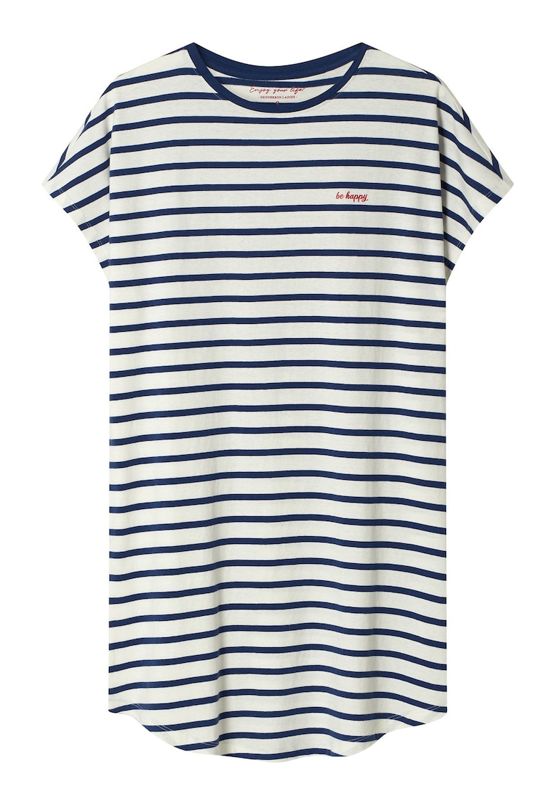 Camasa de noapte - dama - Albastru marin - alb - Dungi Eulana Hendereson - Dungi