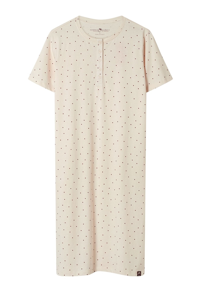 Camasa de noapte - dama - Print de Capsune - Roz deschis Evika - Grafic