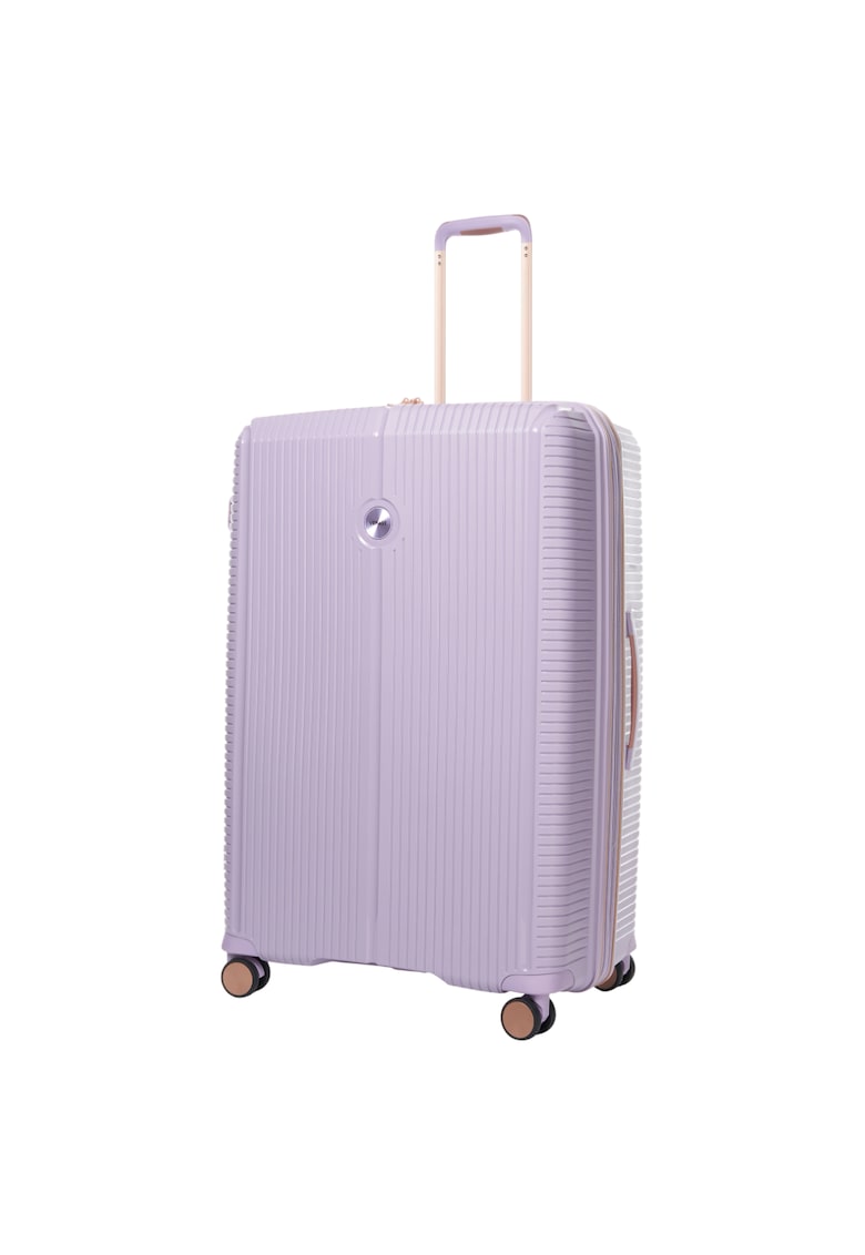 Troler mare extensibil Rome - bagaj de cala - 77x50x31cm - +20% capacitate - fermoar antifurt - polipropilena - cifru TSA - 4 roti 360° - mov