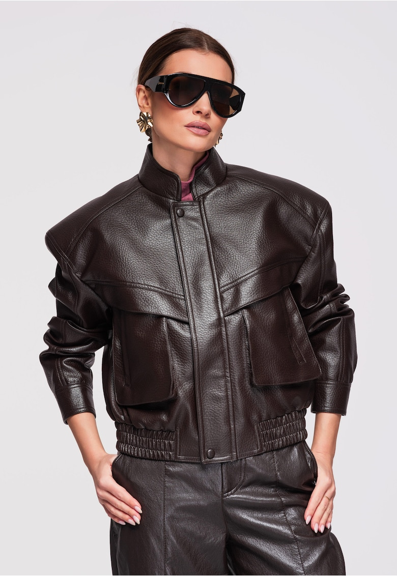 Jacheta de piele OW-JAFL-0101 - Maro