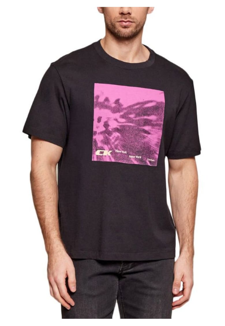 Tricou barbati SS 20S 5AM CK FLORAL ABST GRAPHI - Bumbac - Negru - Negru