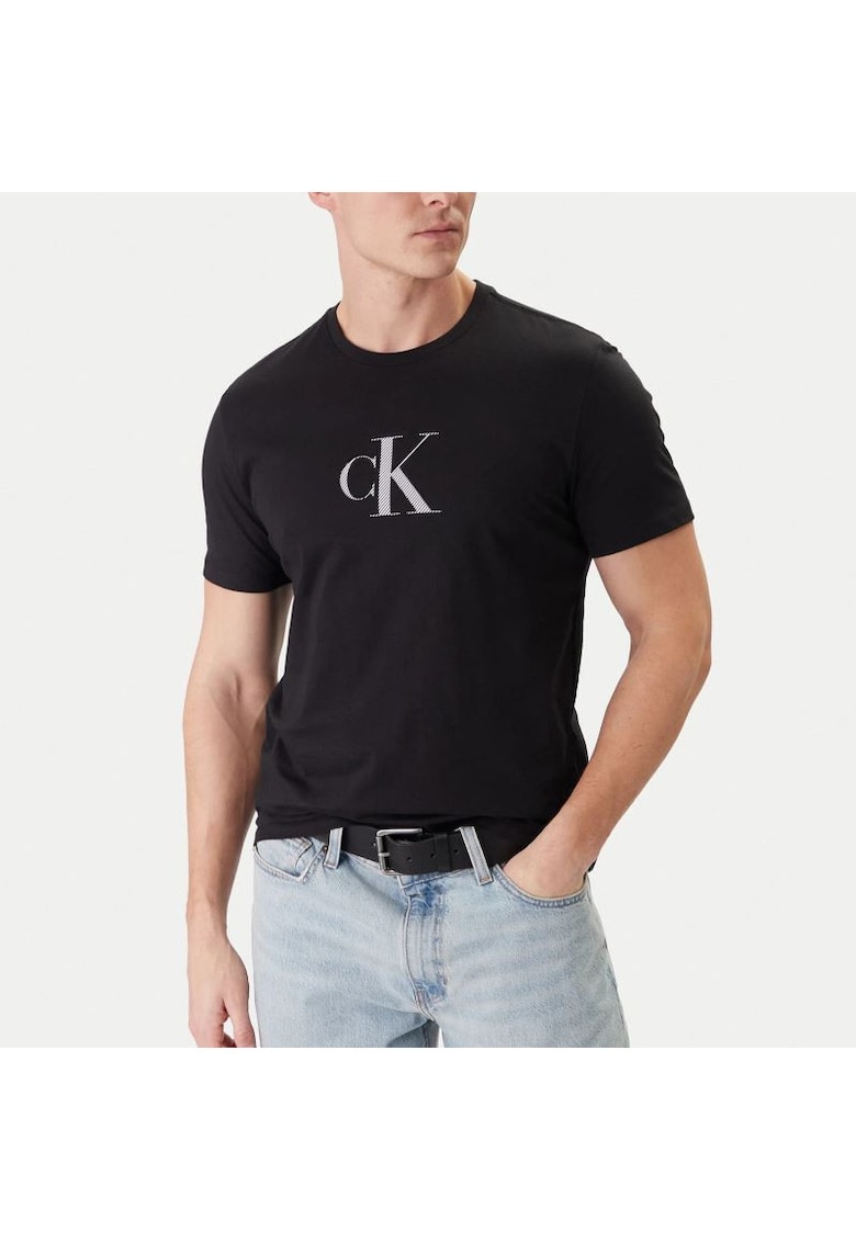 Tricou barbati SS 30S DISTRESS MONOGRAM GRAPHIC - Bumbac - Negru - Negru
