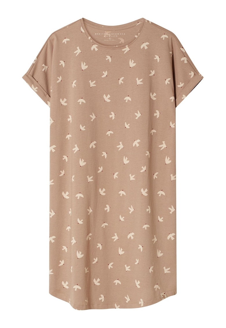 Camasa de noapte - Grafic - dama - Bej - Eluna - Grafic