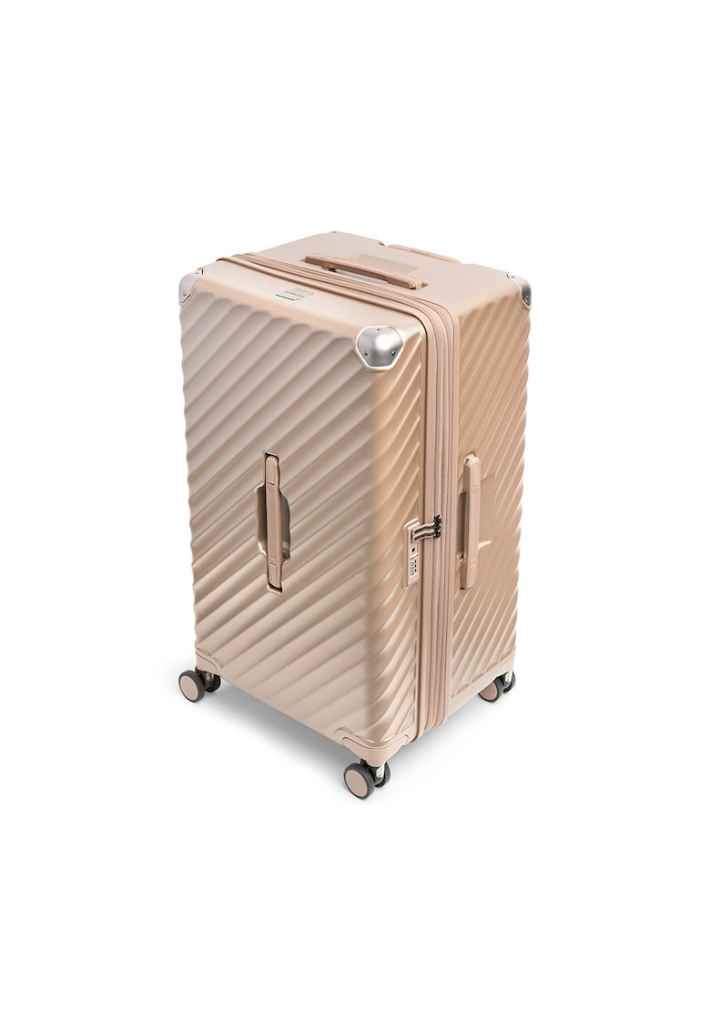 Troler mare extensibil Trunk - policarbonat - 79x45x37 cm - bagaj de cala - cifru TSA - 4 roti cu suspensii - auriu