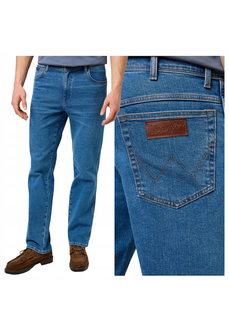 Blugi Barbati - Texas Straight - Straight Fit - Talie Medie - 5 Buzunare - Fermoar - Lungi - Bumbac - W34-L32 US - Albastru