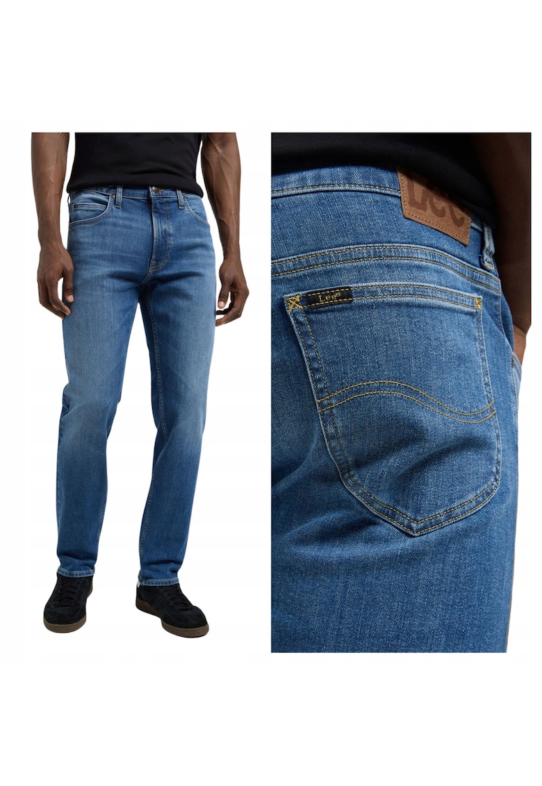 Blugi Barbati - Rider - Slim Fit - Talie Medie - 5 Buzunare - Fermoar - Lungi - Bumbac - W33-L34 US - Albastru