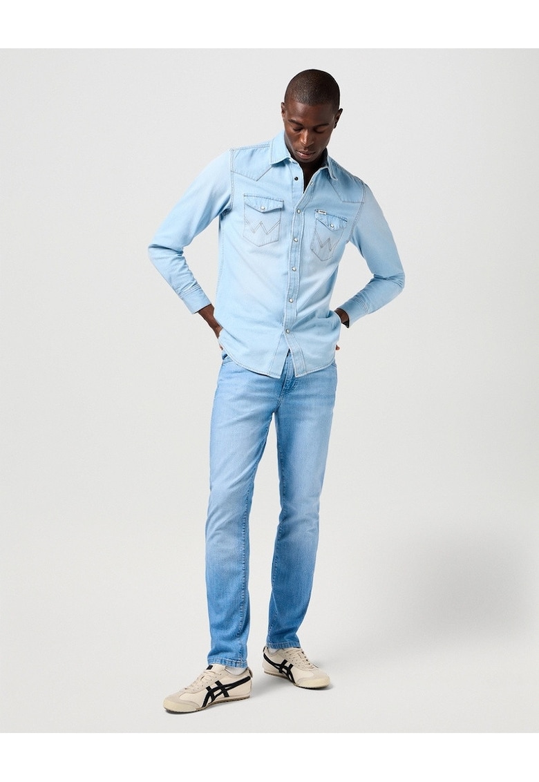 Мъжки дънки - Larston - Slim Fit - Ниска талия - 5 джоба - Цип - Дълги - Памук - W32-L34 US - Син