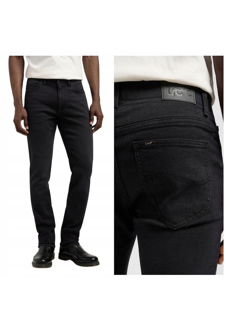 Blugi Barbati - XM Slim - Skinny Fit - Talie Medie - 5 Buzunare - Fermoar - Lungi - Bumbac - Negru - Negru