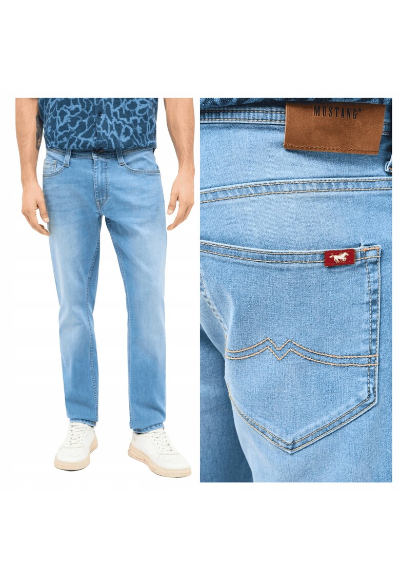 Blugi Slim Fit Talie Joasa - Albastru