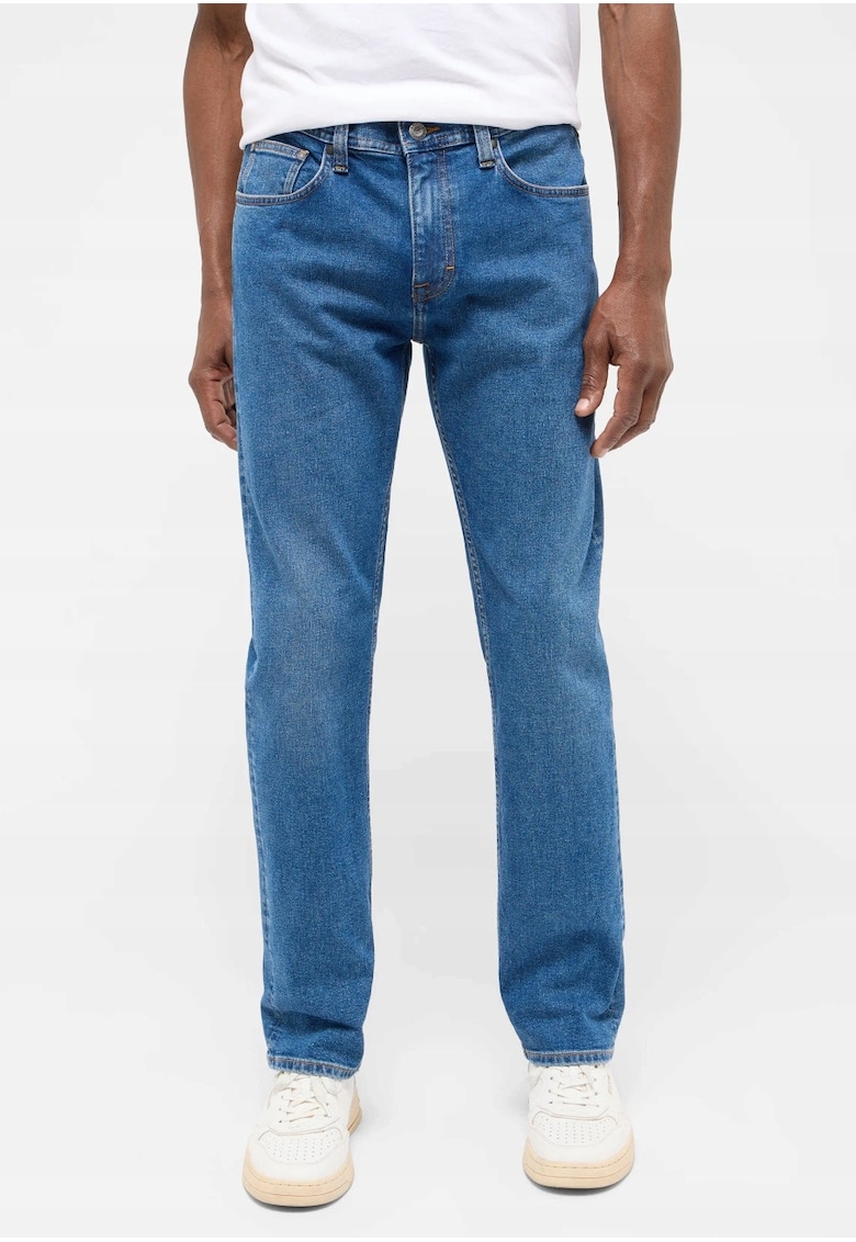 Blugi Barbati - Orlando Slim - Slim Fit - Talie Medie - Lungi - Fermoar - 5 Buzunare - Bumbac - W32-L32 US - Albastru