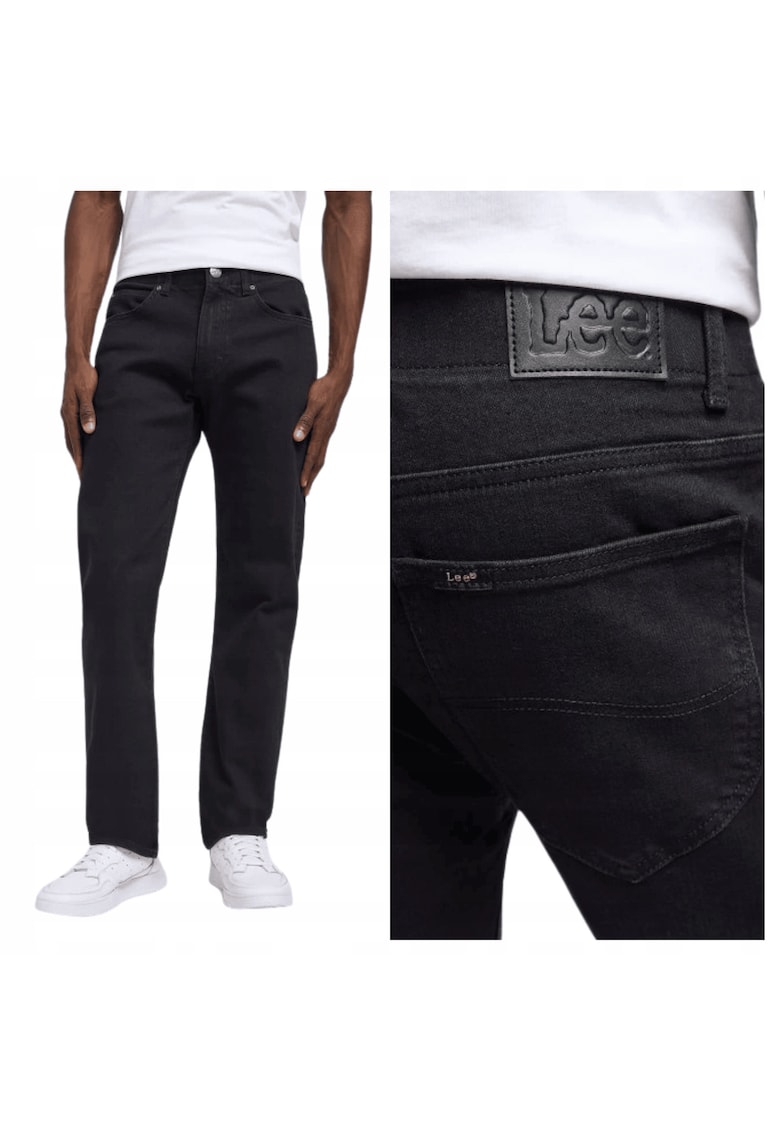 Blugi Barbati - Slim Fit Mvp - Slim Fit - Talie Medie - Lungi - Fermoar - 5 Buzunare - Bumbac - W31-L34 US - Negru