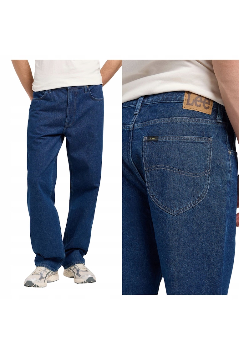 Blugi Barbati - Asher - Loose Fit - Talie Medie - 5 Buzunare - Fermoar - Lungi - Bumbac - Albastru