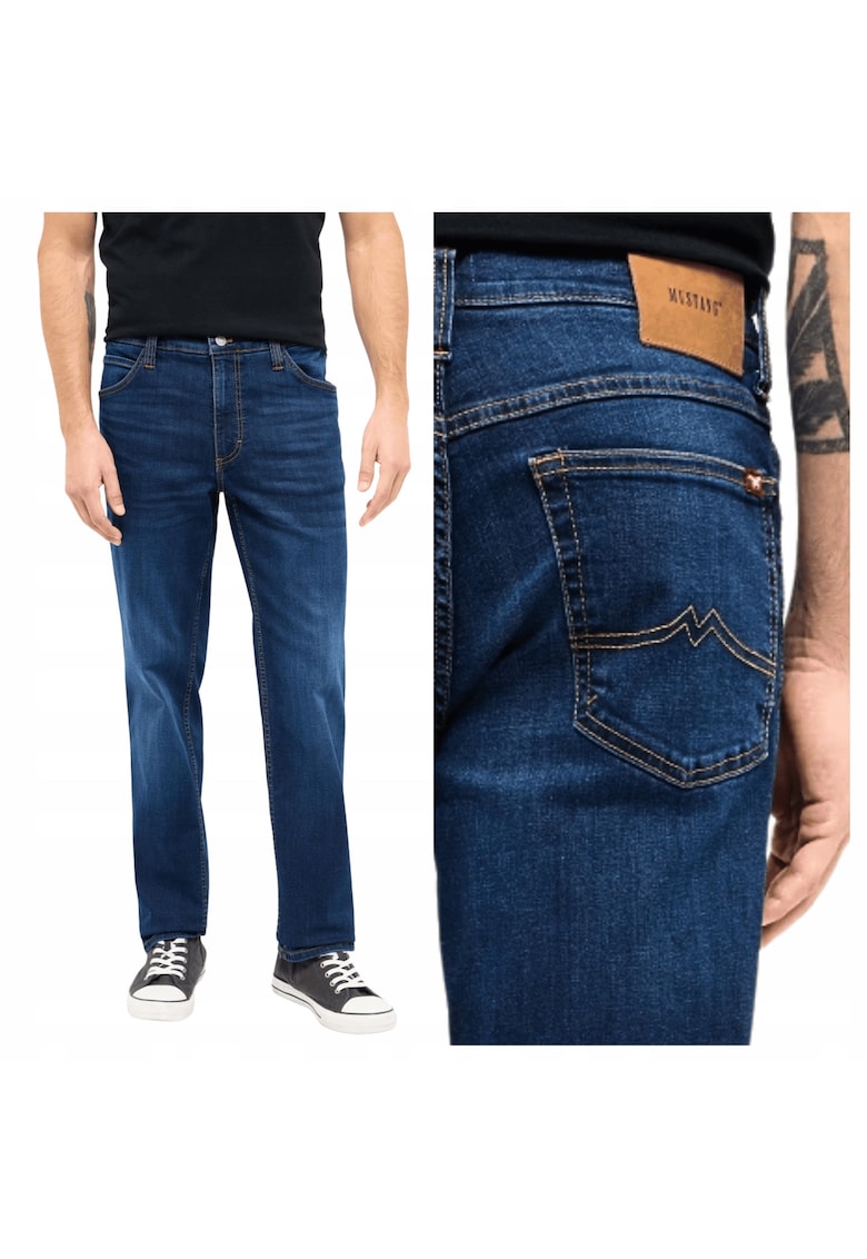 Blugi Barbati - Tramper Straight - Straight Fit - Talie Medie - 5 Buzunare - Fermoar - Lungi - Bumbac - W32-L32 US - Albastru