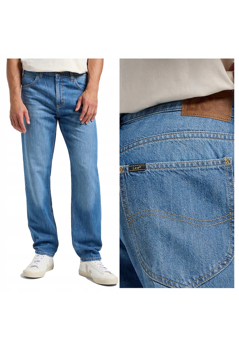 Blugi Barbati - Oscar - Straight Fit - Talie Inalta - 5 Buzunare - Fermoar - Lungi - Bumbac - W36-L34 US - Albastru