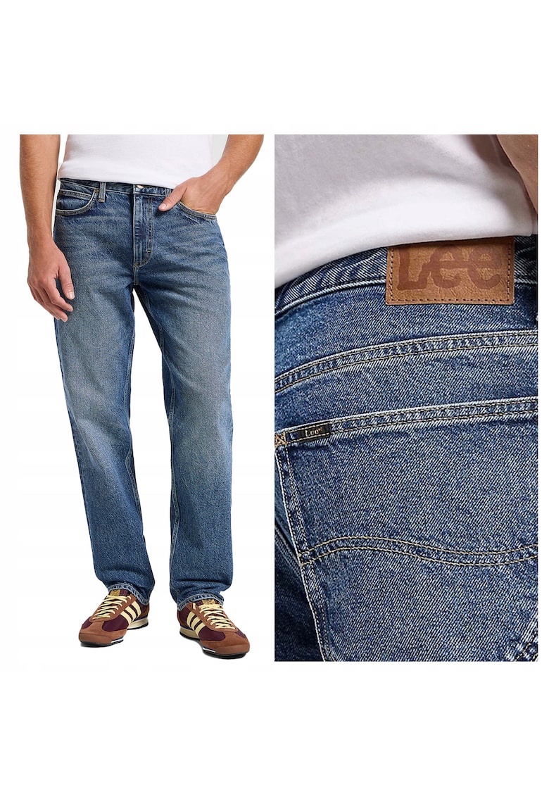 Blugi Barbati - West - Straight Fit - Talie Medie - Lungi - Fermoar - 5 Buzunare - Bumbac - W32-L32 US - Albastru