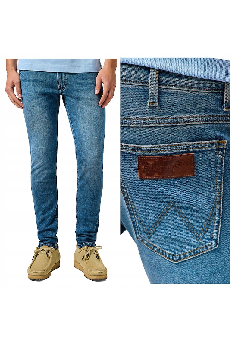 Blugi Barbati - Bryson - Slim Fit - Talie Medie - 5 Buzunare - Fermoar - Lungi - Bumbac - Albastru - Albastru