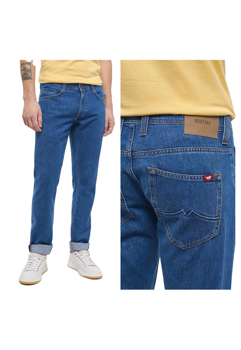 Blugi Barbati - Oregon Tapered - Slim Fit - Talie Joasa - Lungi - Fermoar - 5 Buzunare - Bumbac - W34-L32 US - Albastru