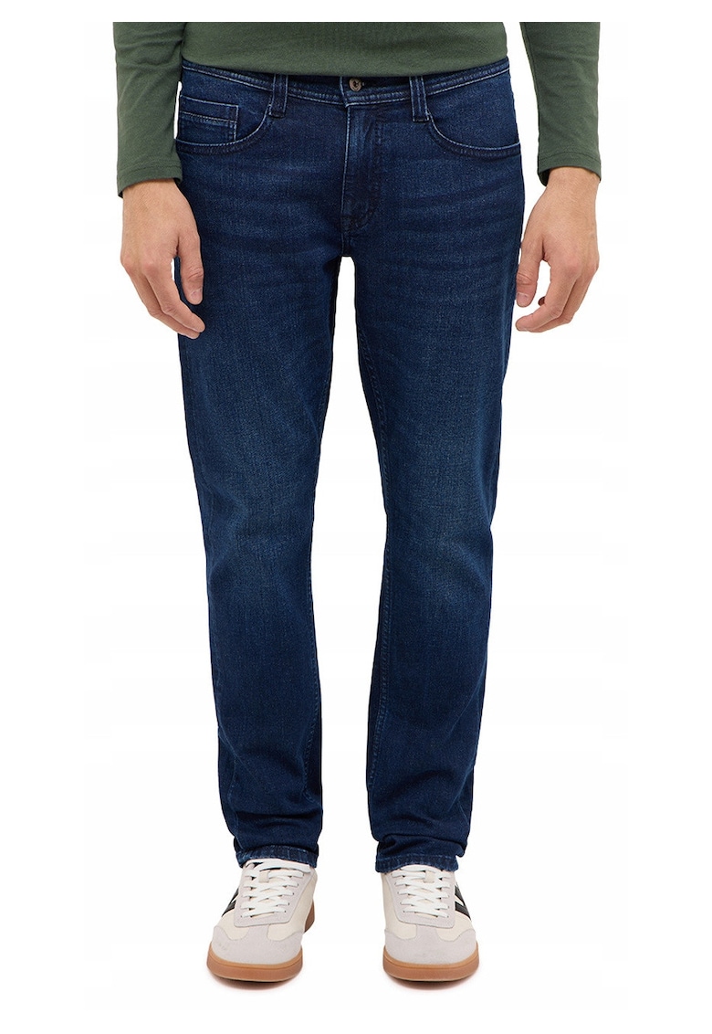 Blugi Barbati - Style Oregon Slim - Slim Fit - Talie Joasa - 5 Buzunare - Fefewqgqrmoar - Lungi - Bumbac - Albastru - Albastru