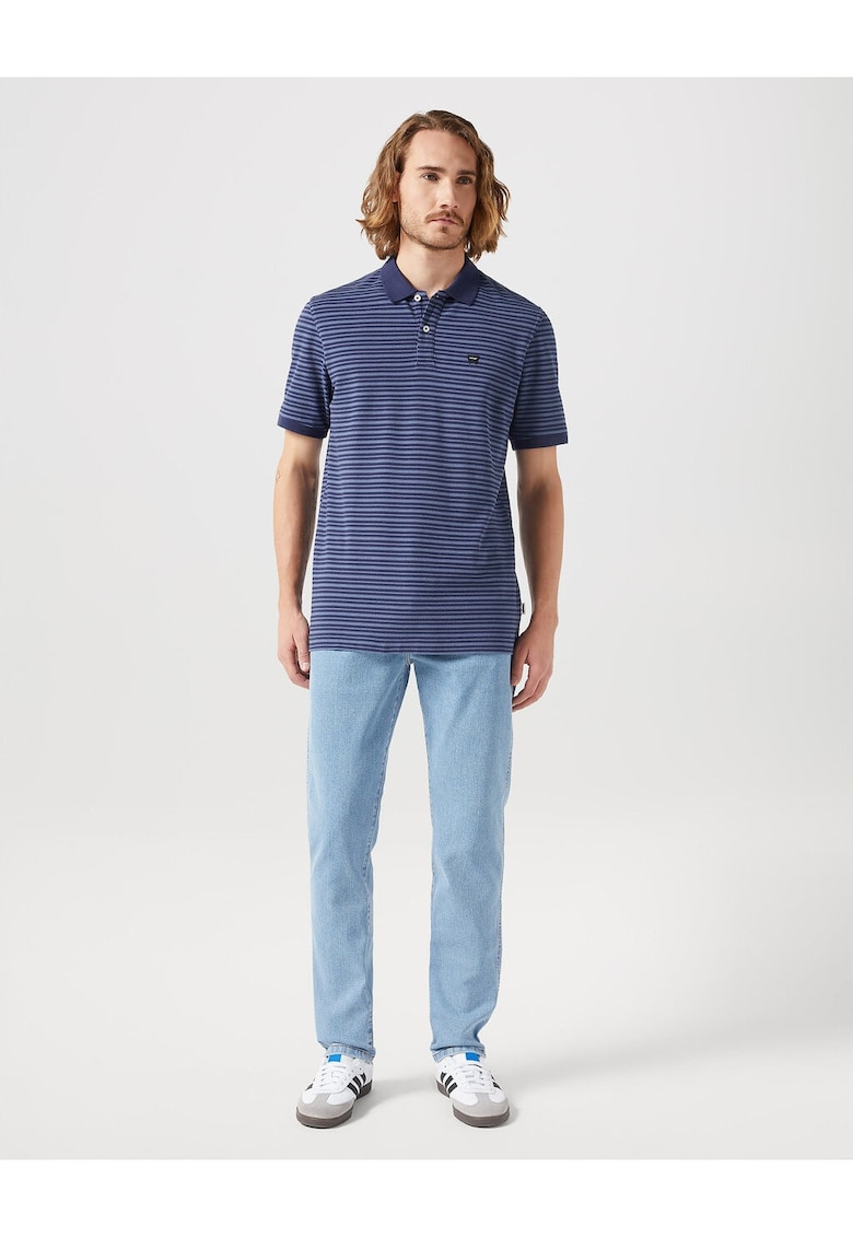 Мъжки дънки - Larston - Slim Fit - Средна талия - 5 джоба - Цип - Дълги - Памук - W30-L34 US - Син