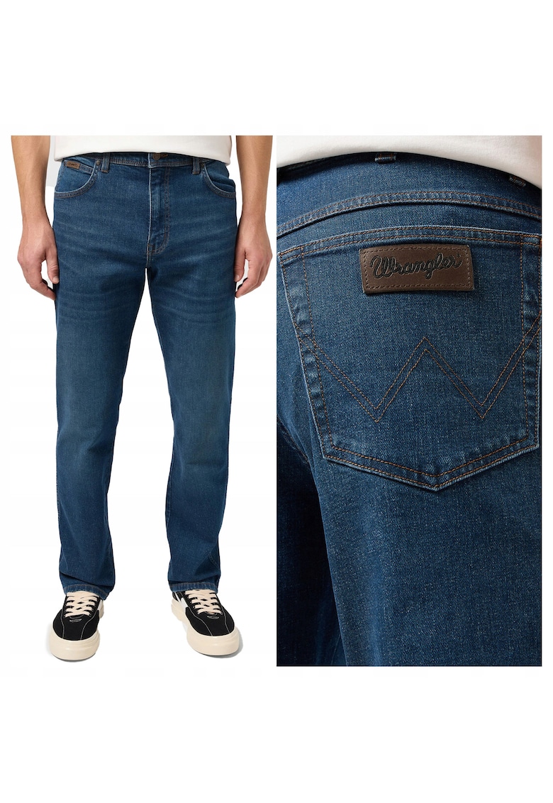 Blugi Barbati - Texas - Straight Fit - Talie Medie - 5 Buzunare - Fermoar - Lungi - Bumbac - W32-L34 US - Albastru