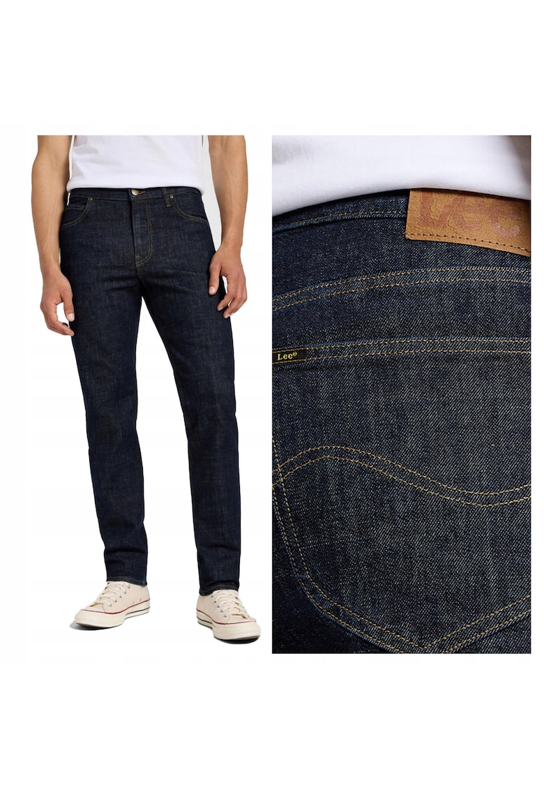 Blugi Barbati - West - Straight Fit - Talie Medie - 5 Buzunare - Fermoar - Lungi - Bumbac - W33-L32 US - Albastru