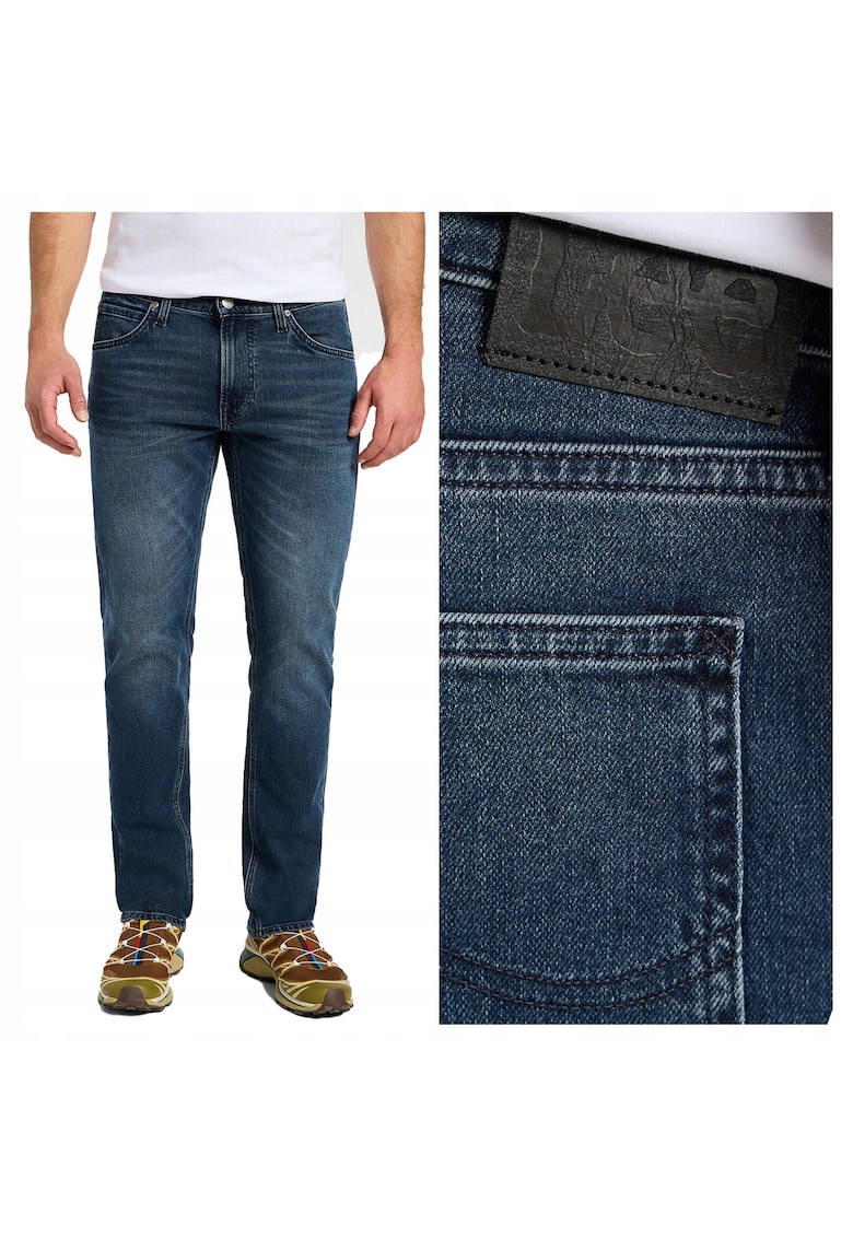 Blugi Barbati - Daren Zip Fly - Slim Fit - Talie Joasa - Lungi - Fermoar - 5 Buzunare - Bumbac - W33-L34 US - Albastru